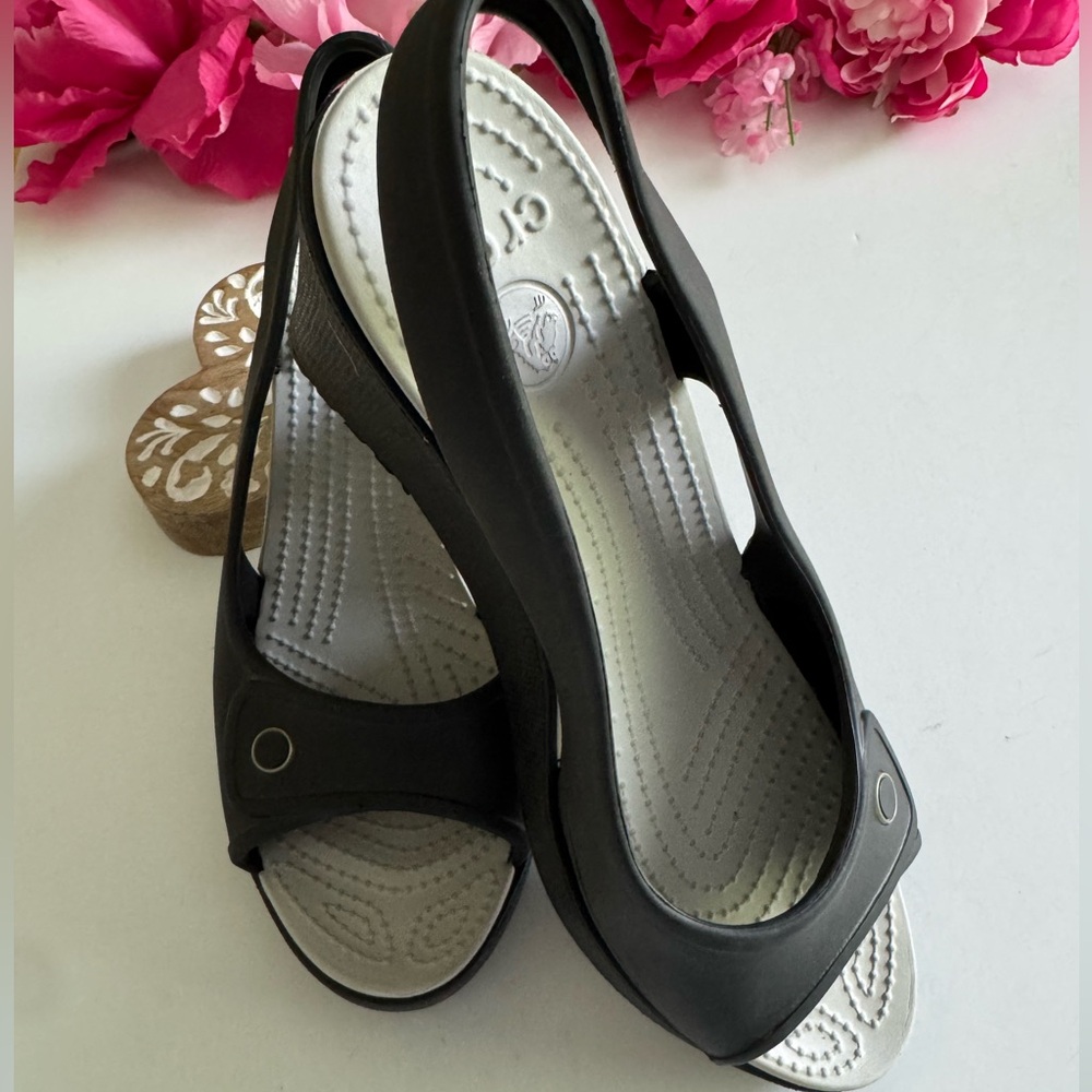 CROCS Black Sandals with Slingback Comfort I’m 7.5 to 8 fits good